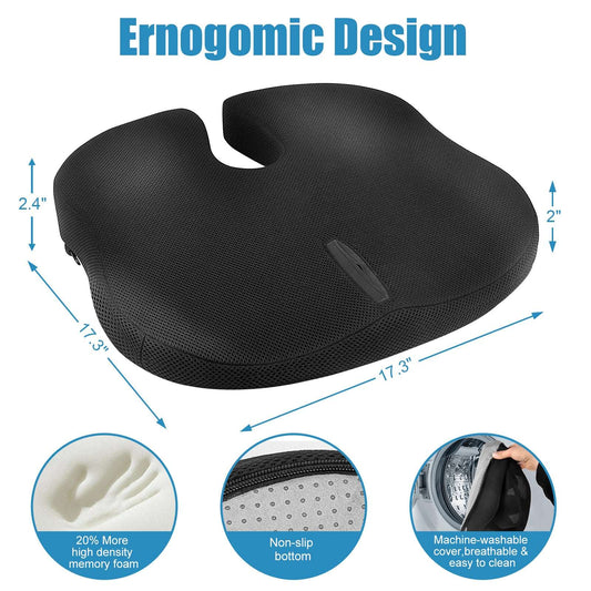 non-slip pregnancy car seat cushion base - stays on car seat securely
high-density memory foam pregnancy car seat cushion for sciatica pain relief